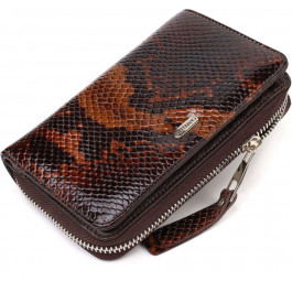 CANPELLINI Різнобарвний жіночий гаманець середнього розміру з натуральної шкіри з тисненням під змію  (2421714)