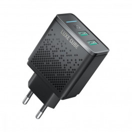 Luxe Cube 2USB 2.4А Smart Black (8889998898996)