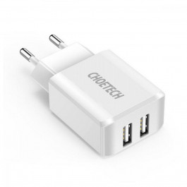 Choetech C0030 5V/2A Dual Port USB Wall Charger White (C0030)