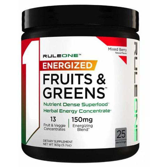 Rule One Proteins Energized Fruits & Greens 163 g / 25 servings / Berries - зображення 1
