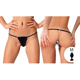 Art of Sex Трусики з анальною пробкою  Sexy Panties With Silicone Plug M, чорні (7770000318056)