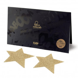 Bijoux Indiscrets Прикраси для сосків  Flash Glitter Pasties Star, золоті (8437008002804)