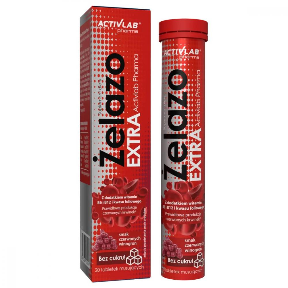 Activlab Zelazo Extra, 20 шипучих таблеток Красный виноград - зображення 1