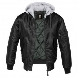 Brandit Куртка  MA1 Sweat Hooded Jacket - Black/Grey