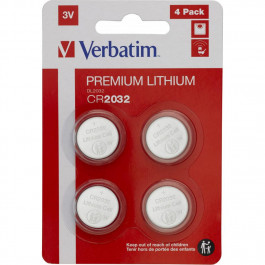 Verbatim CR-2032 bat(3B) Lithium 4шт (49533)