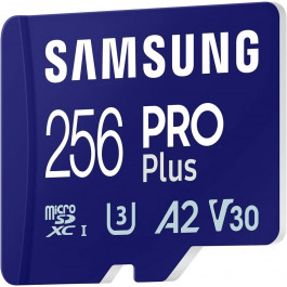 Samsung 256 GB microSDXC UHS-I U3 V30 A2 PRO Plus + Reader (MB-MD256SB)