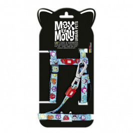 Max & Molly Cat Harness/Leash Set Little Monster Набір шлейки та повідця для котів, малюнок "Маленькі монстри" 1