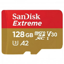 SanDisk 128 GB microSDXC UHS-I U3 V30 A2 Extreme (SDSQXAA-128G-GN6MA)