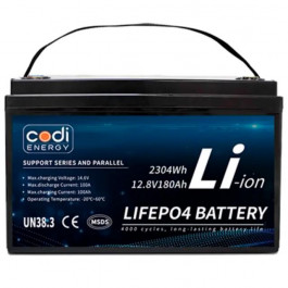 Codi Energy LiFePO4 12V/180AH (2304 W*h)