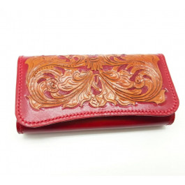 Silver Taurus Жіночий гаманець  7343 шкіряний червона з авторським тисненням