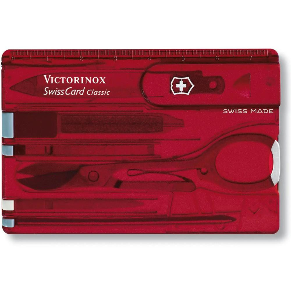 Victorinox Swisscard Classic Red Transparent Blister (0.7100.TB1) - зображення 1