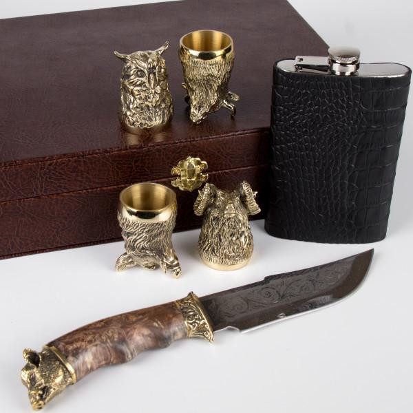 VoisBBQ Набір чарок з флягою та мисливським ножем (PN04) - зображення 1