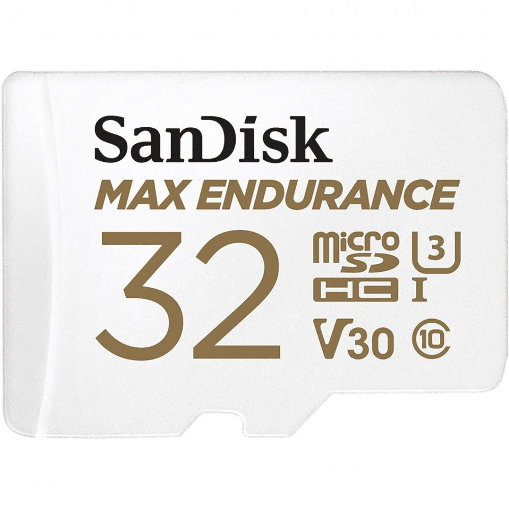 SanDisk 32 GB microSDHC Max Endurance UHS-I U3 V30 + SD adapter SDSQQVR-032G-GN6IA - зображення 1