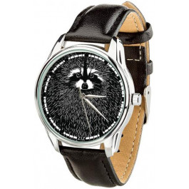 ZIZ Часы Енот (ремешок насыщенно - черный, серебро) + дополнительный ремешок (4612253)