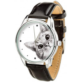 ZIZ Часы Эй, Кот! (ремешок насыщенно - черный, серебро) + дополнительный ремешок (4618053)