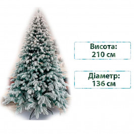Смерека Новорічна ялинка штучна лита  пласт Elit 210 см Зелена ELIT tree (+snow) - 210