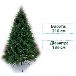 Смерека Новорічна ялинка штучна лита  пласт Elit 210 см Зелена Elit tree - 210