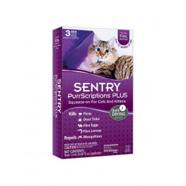 Sentry PurrScriptions краплі д/кішок від 2,2 кг від бліх і кліщів 1 упаковка 3 піпетки (19817-3)