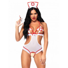 Leg Avenue Костюм сексуальної медсестри One Size Naughty Nurse Roleplay Lingerie Set від (87051)