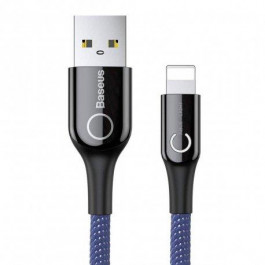 Baseus C-shaped Light Intelligent Power-off USB For Lightning 2.4A 1M Blue (CALCD-03)