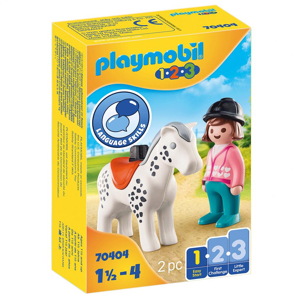 Playmobil 1.2.3 Вершник з конем (70404) - зображення 1
