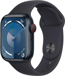 Apple Watch Series 9 GPS + Cellular 41mm Midnight Alu. Case w. Midnight Sport Band - S/M (MRHR3)
