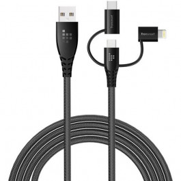 Tronsmart Lightning MicroUSB Type-C Universal 3in1 Cable Grey (LAC10)