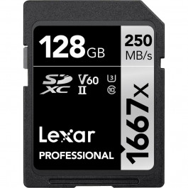 Lexar 128 GB SDXC UHS-II U3 V60 Professional 1667x LSD128CB1667
