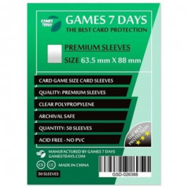 Games7Days Протектори для карт  (63,5 х 88 мм, Card Game, 50 шт.) (PREMIUM) (GSD-026388)