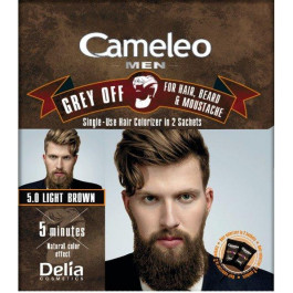 Delia Cosmetics Фарба для волосся, вусів та бороди  Cameleo Grey Off Тон 5.0 – Світлий каштан 2х15 мл (5901350469156
