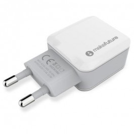 MakeFuture Dual USB Charger White (MCW-21WH)