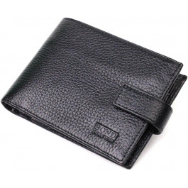Bond Non Чоловічий горизонтальний гаманець із натуральної шкіри чорного кольору на кнопці BOND (2422042)