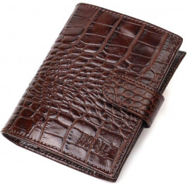Bond Non Коричневий чоловічий гаманець середнього розміру з натуральної шкіри з тисненням під крокодила BOND 
