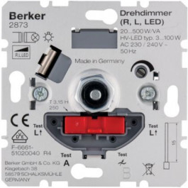 Berker поворотно-нажимной 20…500Вт/230В (2873)