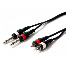 BIG Готовый кабель 2 х джек моно(6,3) - 2 х тюльпан (XC002 5М)