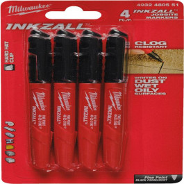 MILWAUKEE Набір маркерів INKZALL для будмайданчику тонкий - 4 од. (1 шт.) | 4932480551
