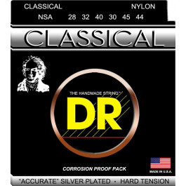 DR Струны для классической гитары  NSA Nylon Classical Silver Plated Strings Hard Tension