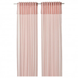 IKEA MOALISA, 204.995.07 - Драпировка/гардина, 2 предм., бледно-розовый, розовый, 145x300 см