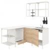 IKEA ENHET 093.379.55 Кутова кухня білий під дуб - зображення 1
