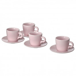 IKEA FARGKLAR (004.781.86) Чашка з блюдцем, Матовий / світло-рожевий