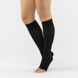 Ortenza Компресійні медичні шкарпетки підколінні  з відкритими пальцями клас 1 Чорні 5101-A ORT розмір 6 (20