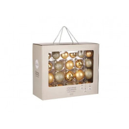 House of seasons Набір скляних ялинкових кульок  золотистий 7см 42 предмети (8718861972894)