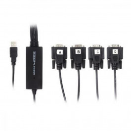 Viewcon USB 2.0 to 4хCOM 1.4m Black (VE671)