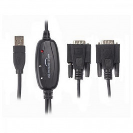 Viewcon USB 2.0 to 2хCOM 1.4m Black (VE591)