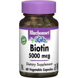 Bluebonnet Nutrition Біотин (B7) 5000 мкг 60 гелевих капсул (743715004474)