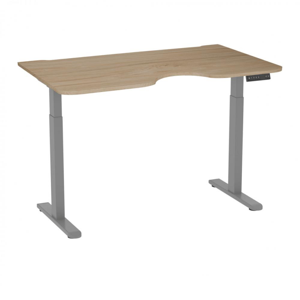 AOKE Tiny Desk 3 138х80 з вирізом Світле дерево / Сірий (ADTA3-LW-GR-138-80-CUT) - зображення 1