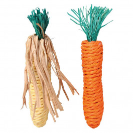 Trixie Игрушка для грызунов морковь+кукуруза сизаль 15 см 6192