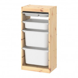 IKEA TROFAST(794.783.86) коробка/лоток для зберігання kmb, біла сосна біла/сіра