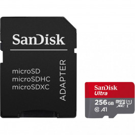 SanDisk 256 GB microSDXC UHS-I Ultra A1 + SD adapter (SDSQUAC-256G-GN6MA)