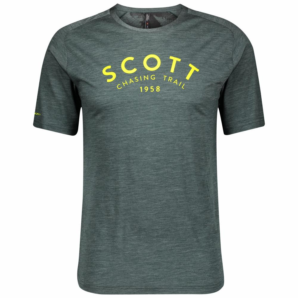 Scott футболка  TRAIL FLOW MERINO темно-зелений Чоловіча / розмір M - зображення 1